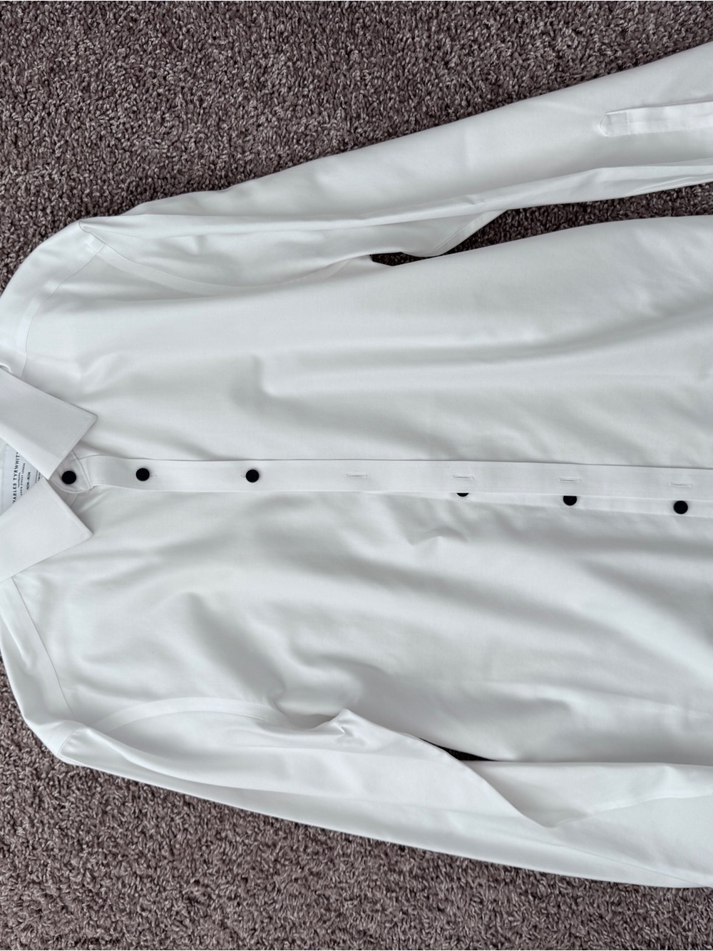 Charles Tyrwhitt White Dress Shirt with Black Buttons